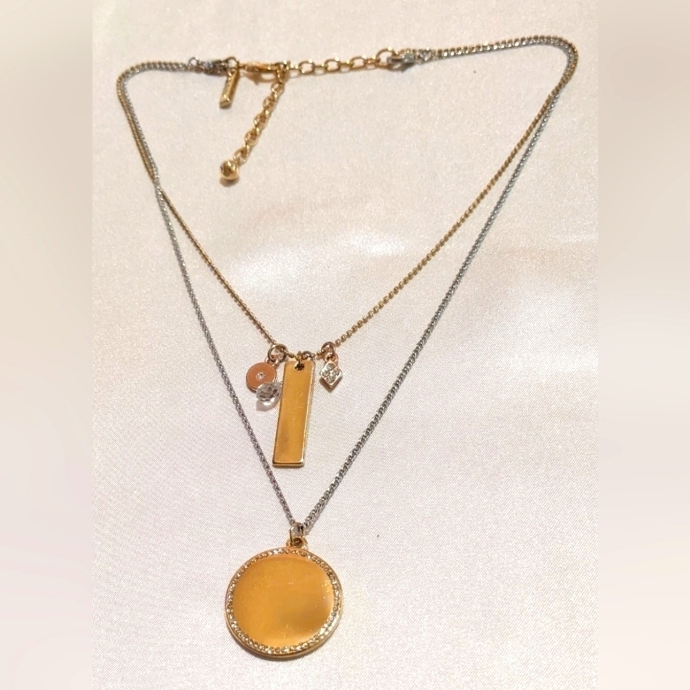White House Black Market Multi-Strand Gold & Silver Tone Convertible Necklace